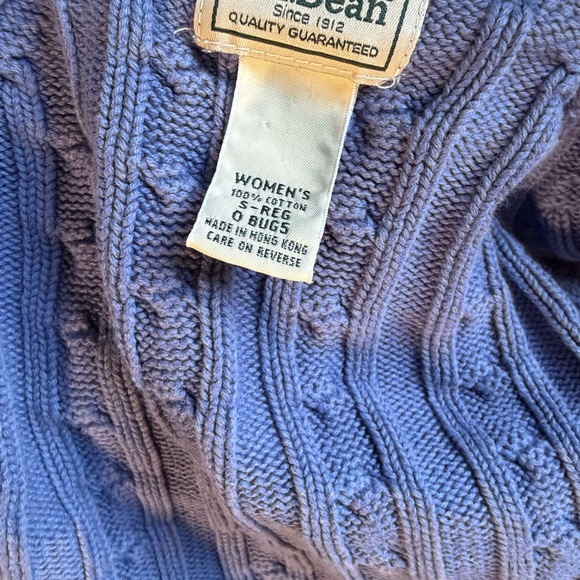 L.L. Bean Lavender Cable Knit Cardigan - Picture 4 of 4